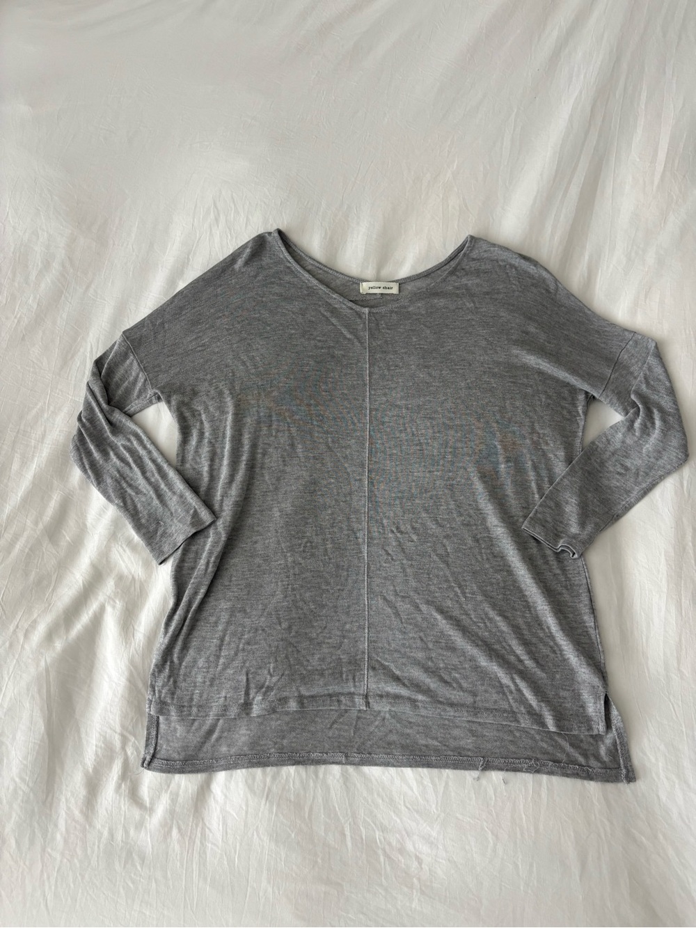 Yellow Chair Gray Long Sleeve Knit Top | Size Medium
